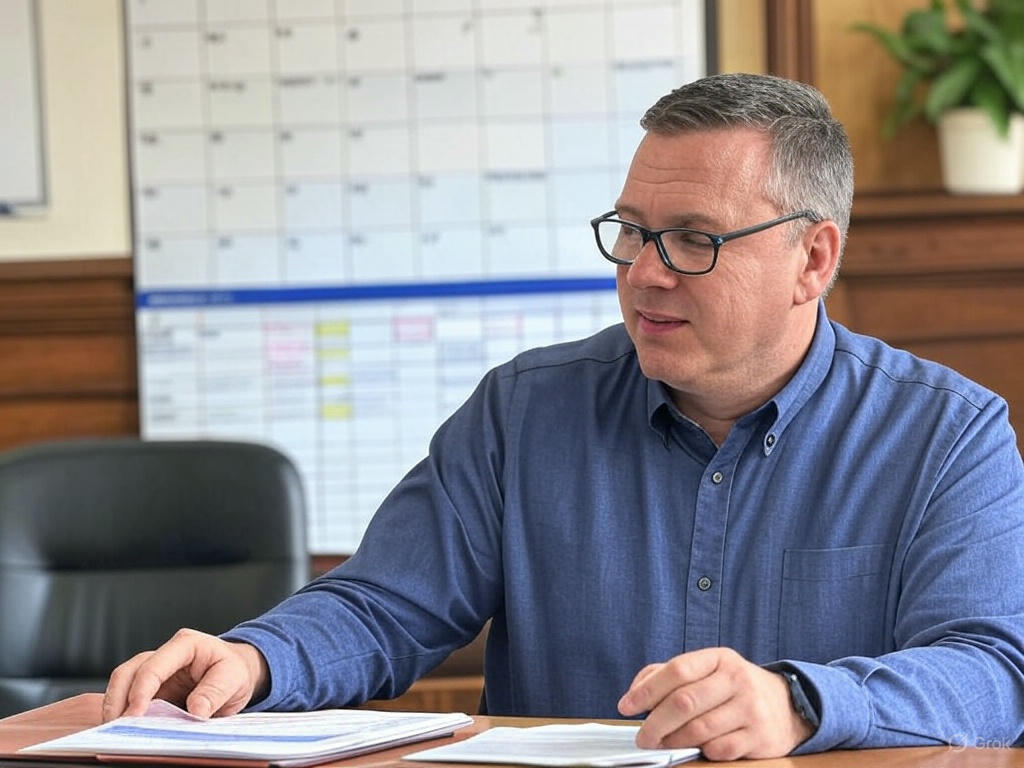 Realistic photo of a contractor submitting retroactive permit paperwork at a Long Island town hall, with a calendar overlay highlighting a 2-8 week timeline for approval.